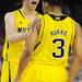 Michigan freshman Nik Stauskas reacts after sophomore Trey Burke hit a three-point shot to tie the game and send it to overtime in the second half at Cowboys Stadium in Arlington, Texas on March 29, 2013. Melanie Maxwell I AnnArbor.com